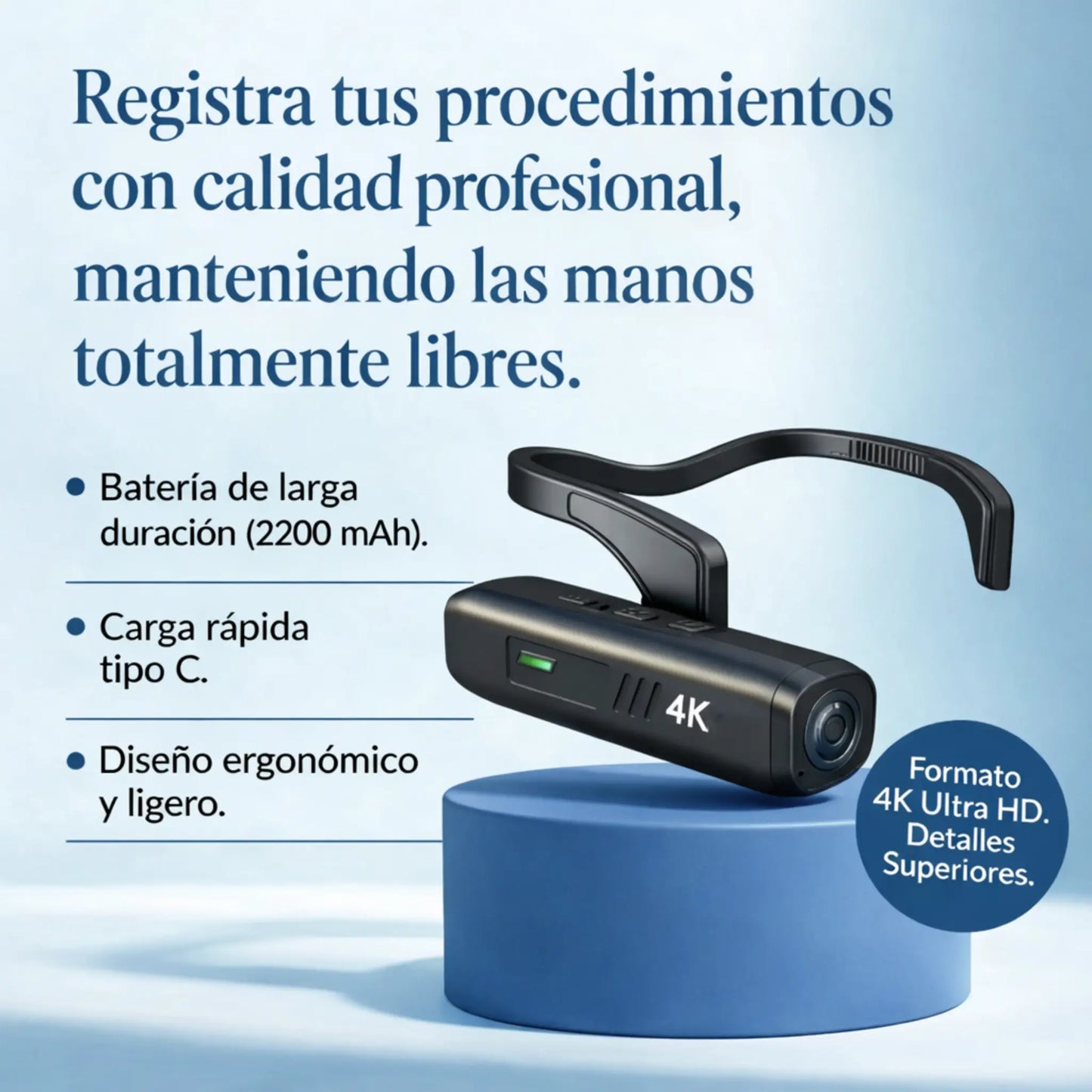 Cámara de grabación para procedimientos médicos, odontológicos y estéticos – 4K a 30 FPS