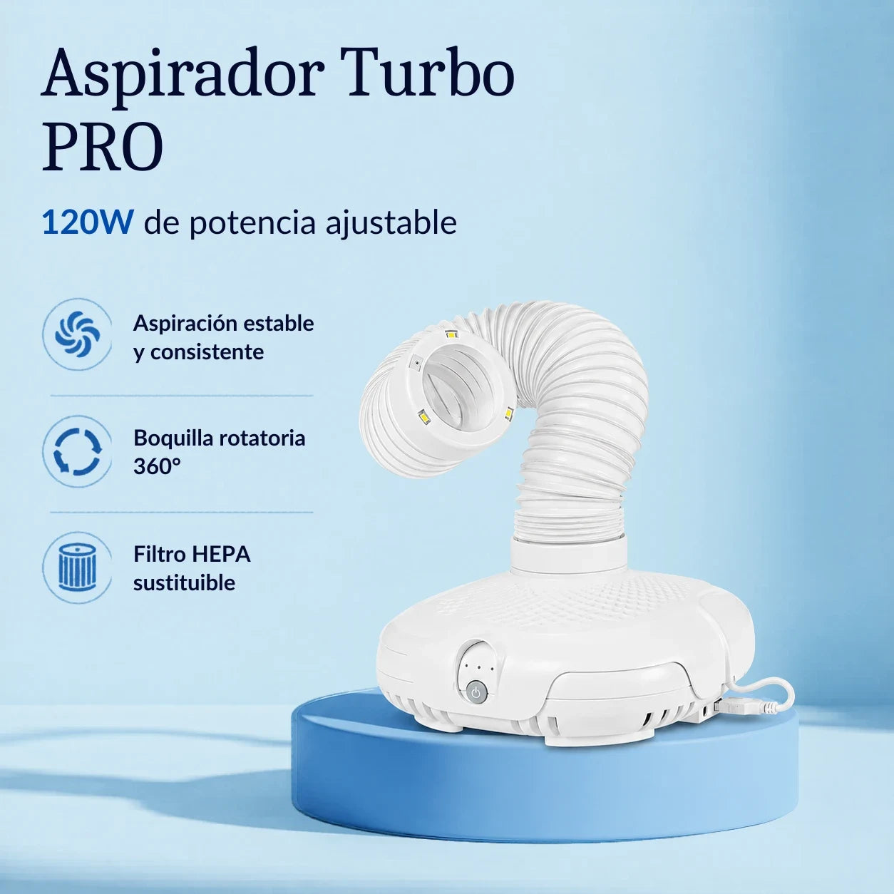[locale:es] Aspirador Turbo PRO 120W — beneficios destacados