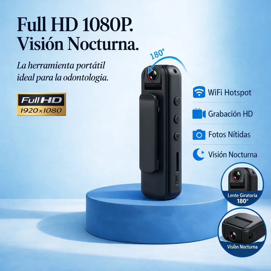 Full HD 1080P, visión nocturna — la herramienta portátil ideal para la odontología