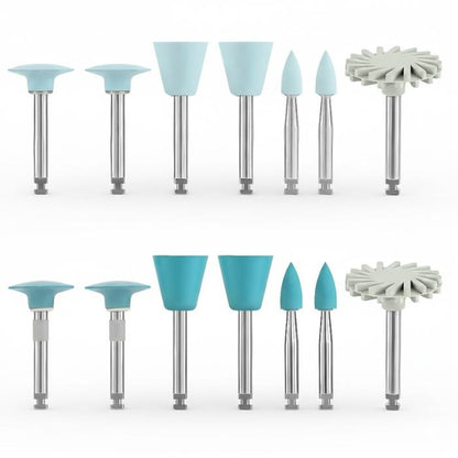 Kit de Pulido para Resina y Porcelana – 14 Piezas (RA 2,35 mm Universal) de Baja Velocidad